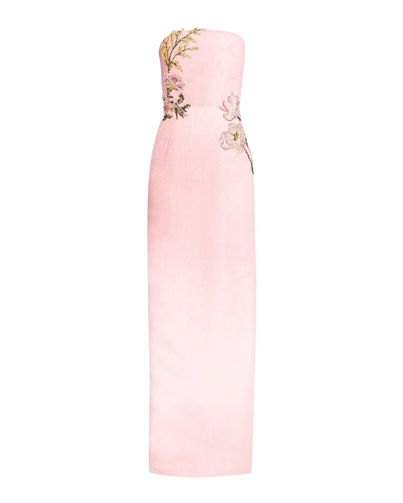 Strapless Beaded Flower Column Gown Strapless Beaded Flower Column Gown