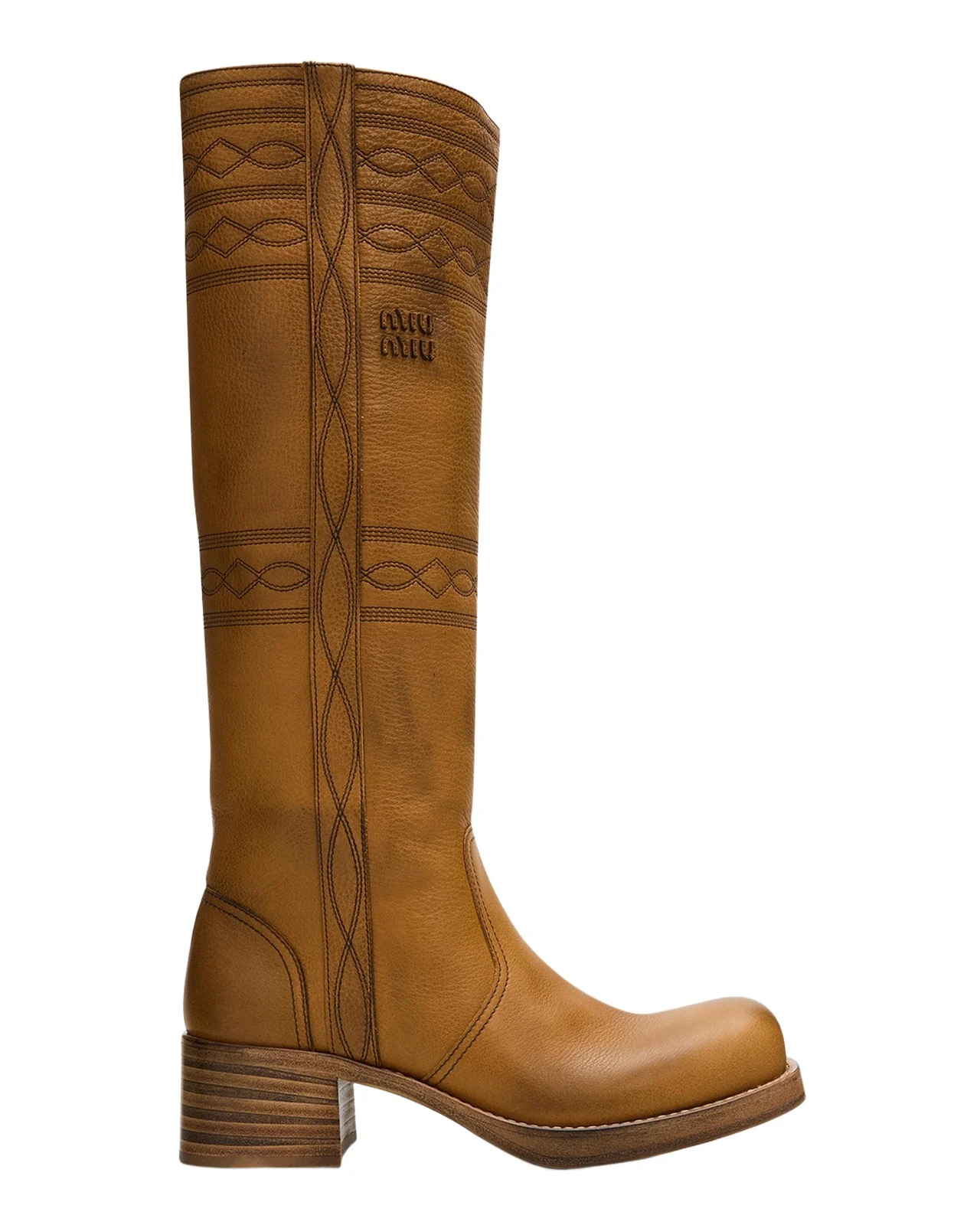 50mm Western Leather Knee-High Boots 50mm Western Leather Knee-High Boots