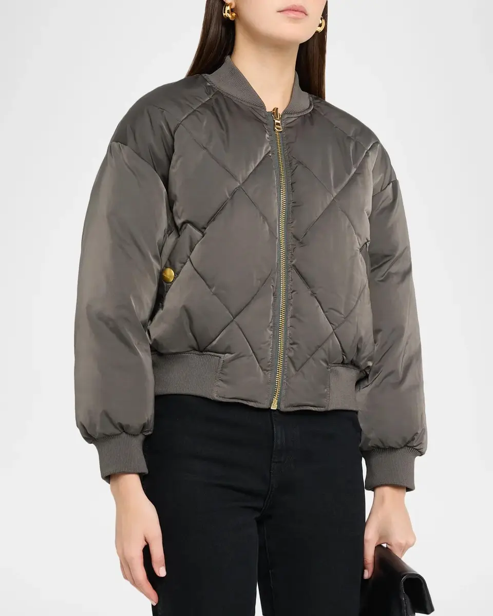 L'Agence Violeta Reversible Quilted Puffer Bomber Jacket | Thumbnail 4 L'Agence Violeta Reversible Quilted Puffer Bomber Jacket | Thumbnail 4