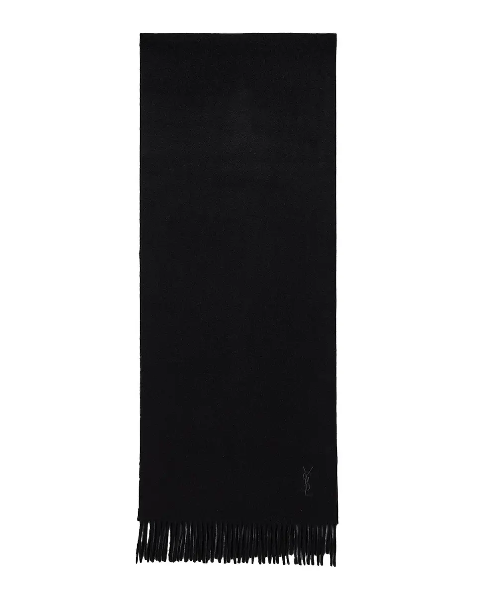 Saint Laurent Men's YSL Cashmere Embroidered-Cassandre Scarf | Thumbnail 3