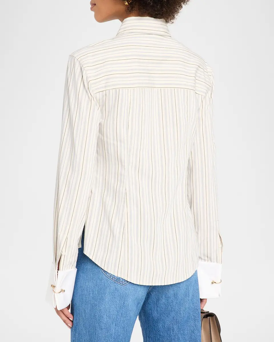 Veronica Beard Rourke Striped Shirt | Thumbnail 3 Veronica Beard Rourke Striped Shirt | Thumbnail 3