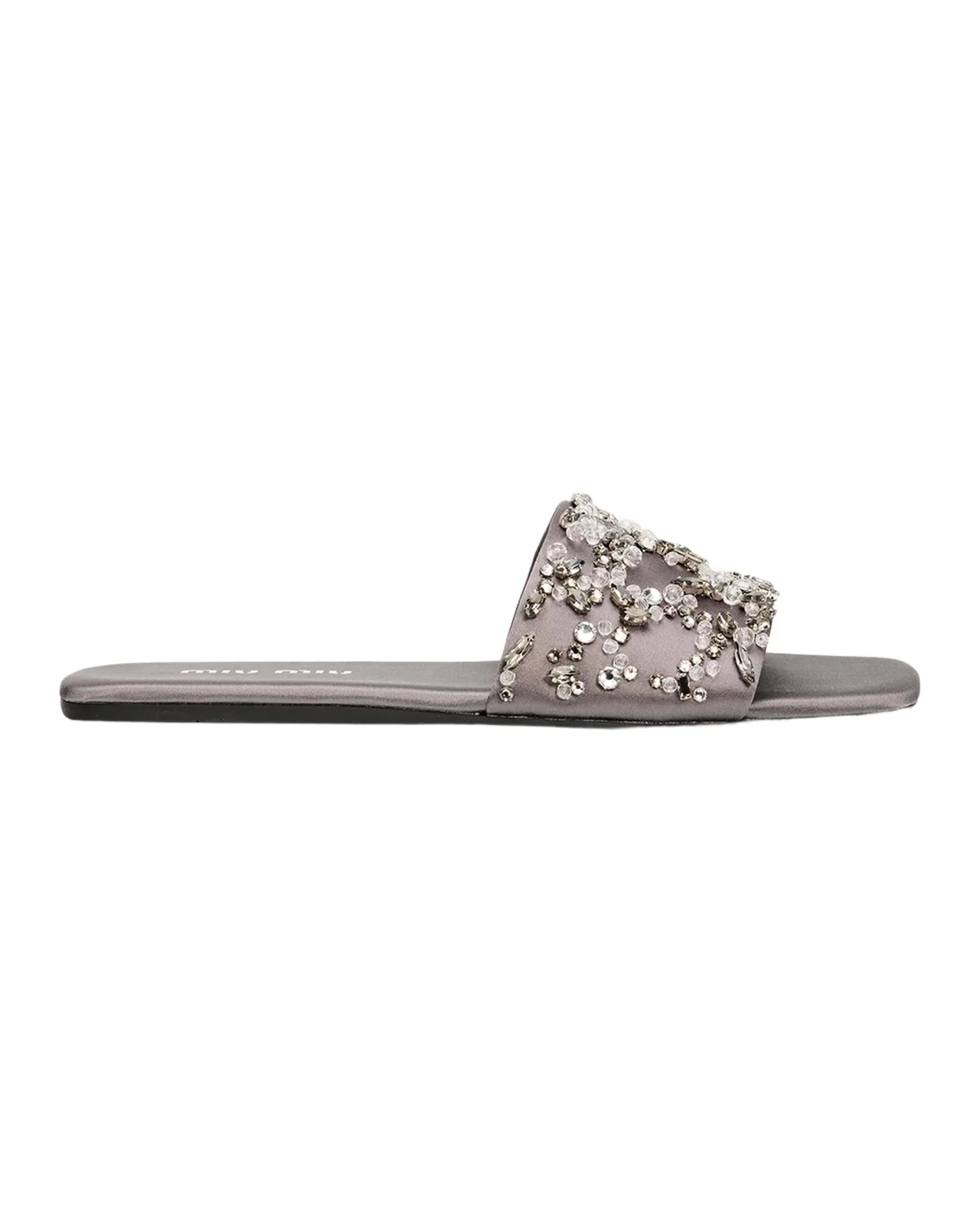 Miu Miu Embellished Satin Slide Sandals