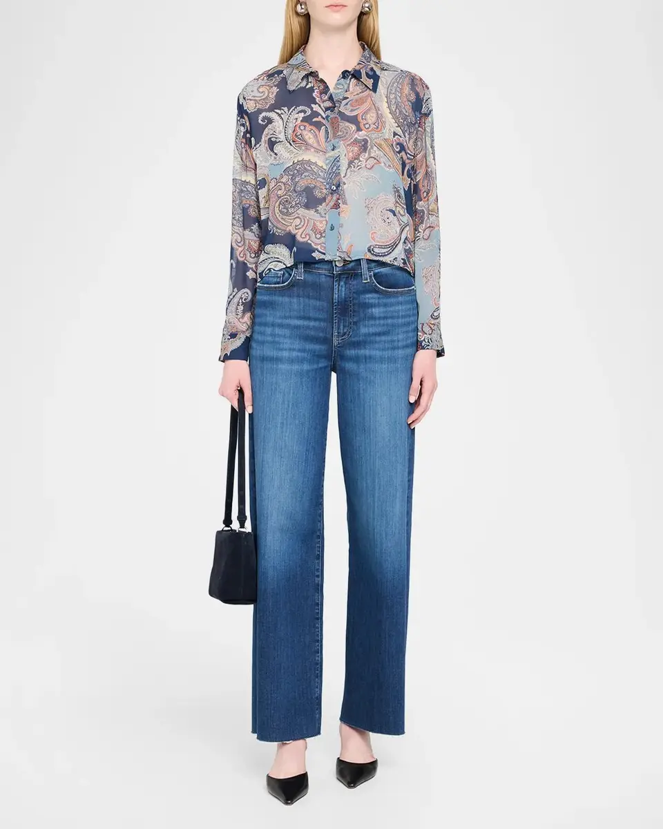 L'Agence Cosette Cropped Button-Front Shirt | Thumbnail 2