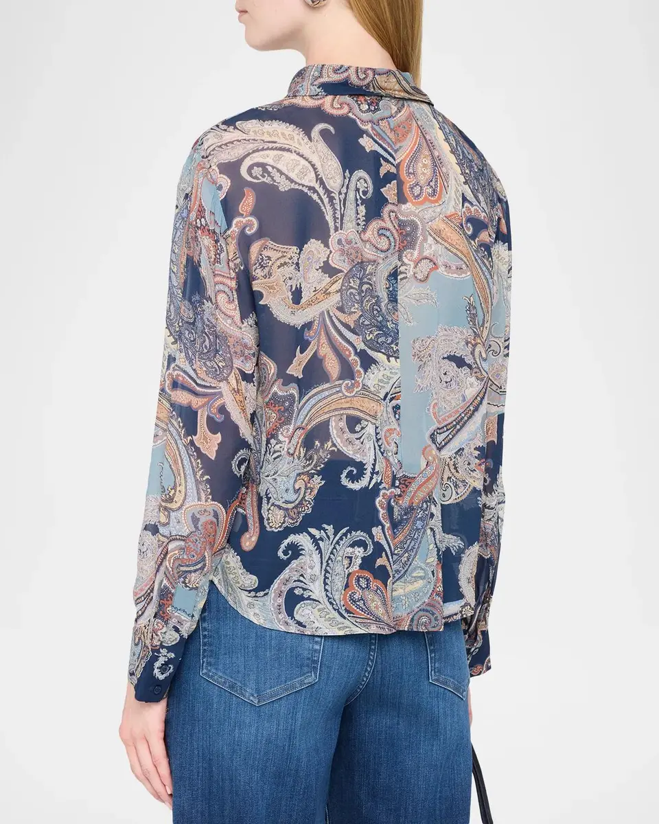 L'Agence Cosette Cropped Button-Front Shirt | Thumbnail 3