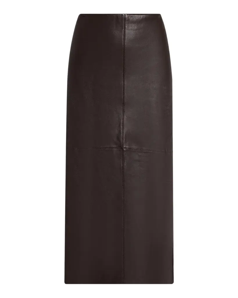 A.L.C. Marta Straight Leather Maxi Skirt