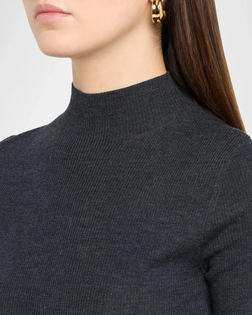Theory Leenda Regal Merino Wool Short-Sleeve Mock-Neck Top | Thumbnail 6 Theory Leenda Regal Merino Wool Short-Sleeve Mock-Neck Top | Thumbnail 6
