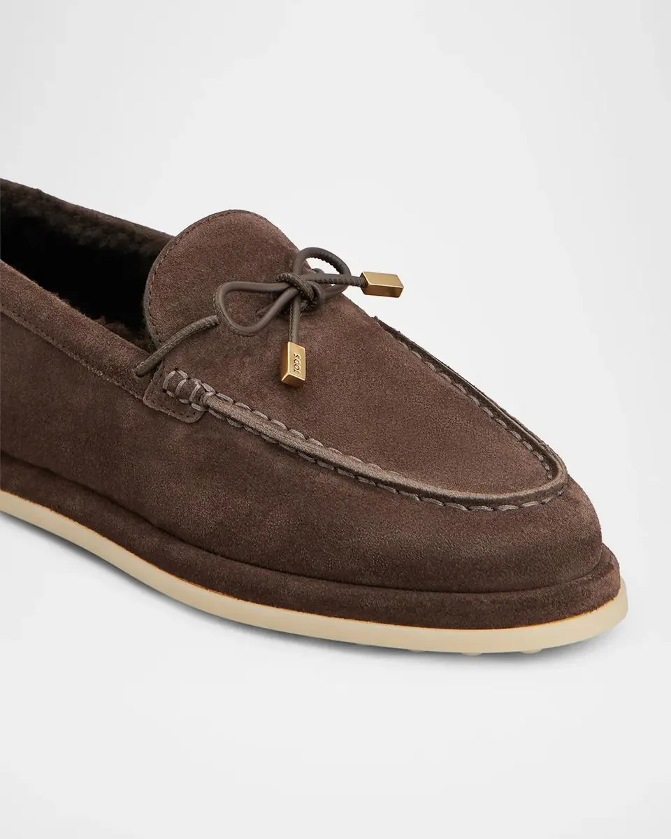 Tod's Suede Shearling-Lined Moc-Toe Loafers | Thumbnail 3 Tod's Suede Shearling-Lined Moc-Toe Loafers | Thumbnail 3