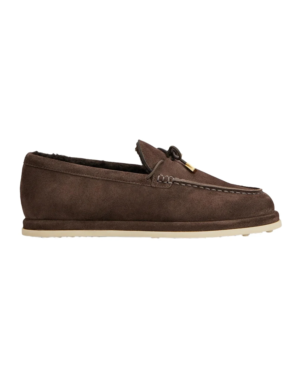 Suede Shearling-Lined Moc-Toe Loafers Suede Shearling-Lined Moc-Toe Loafers