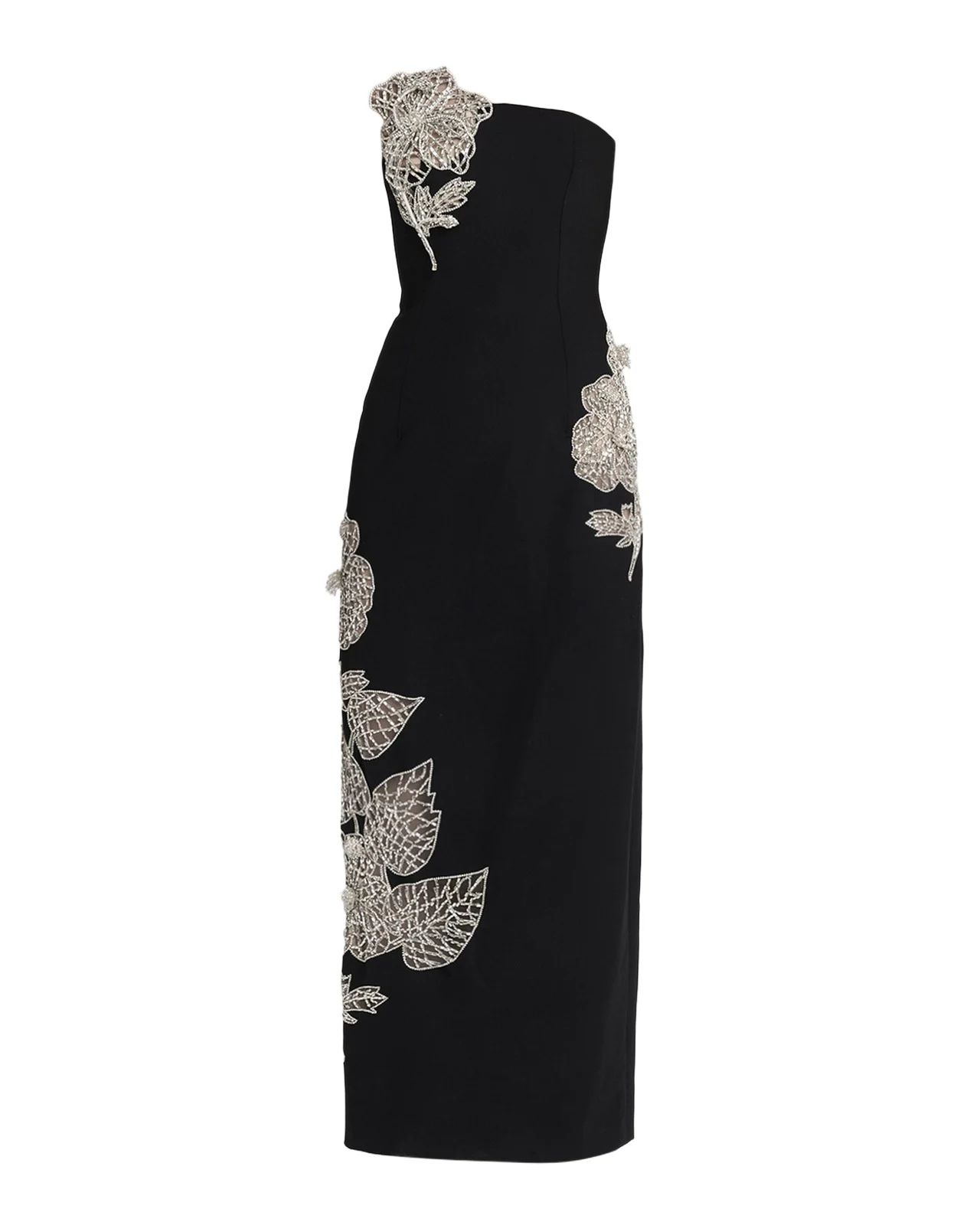 Strapless Crystal Floral Inset Column Gown Strapless Crystal Floral Inset Column Gown