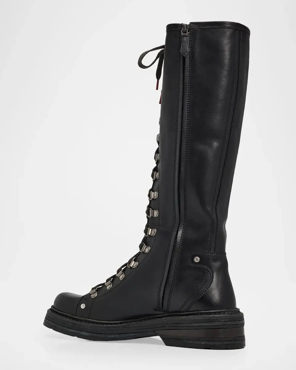 Miu Miu 40mm Leather Lace-Up Knee-High Combat Boots | Thumbnail 4 Miu Miu 40mm Leather Lace-Up Knee-High Combat Boots | Thumbnail 4