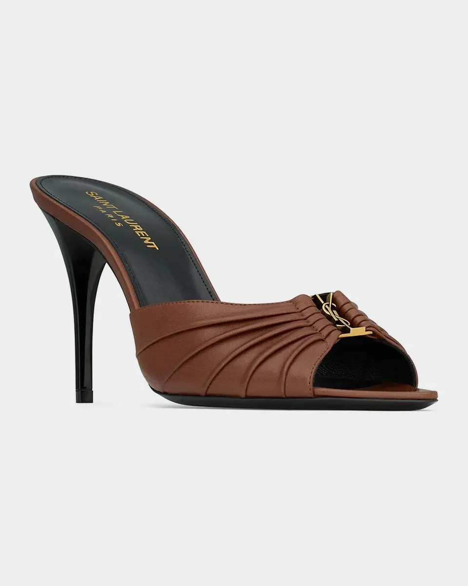 Saint Laurent Babylone 90MM Leather Mules | Thumbnail 2 Saint Laurent Babylone 90MM Leather Mules | Thumbnail 2