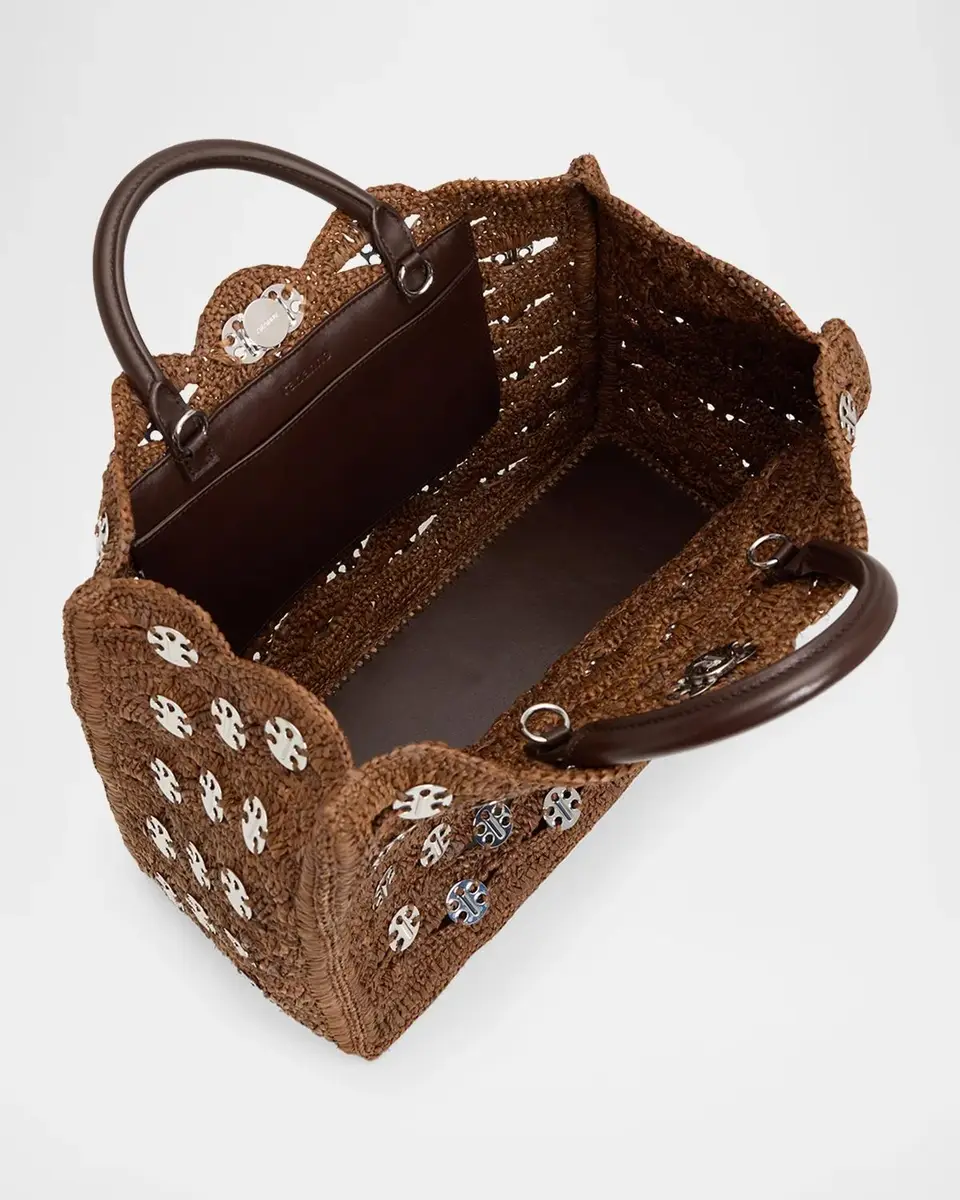 Rabanne Scalloped Disc-Embellished Raffia Tote Bag | Thumbnail 4 Rabanne Scalloped Disc-Embellished Raffia Tote Bag | Thumbnail 4