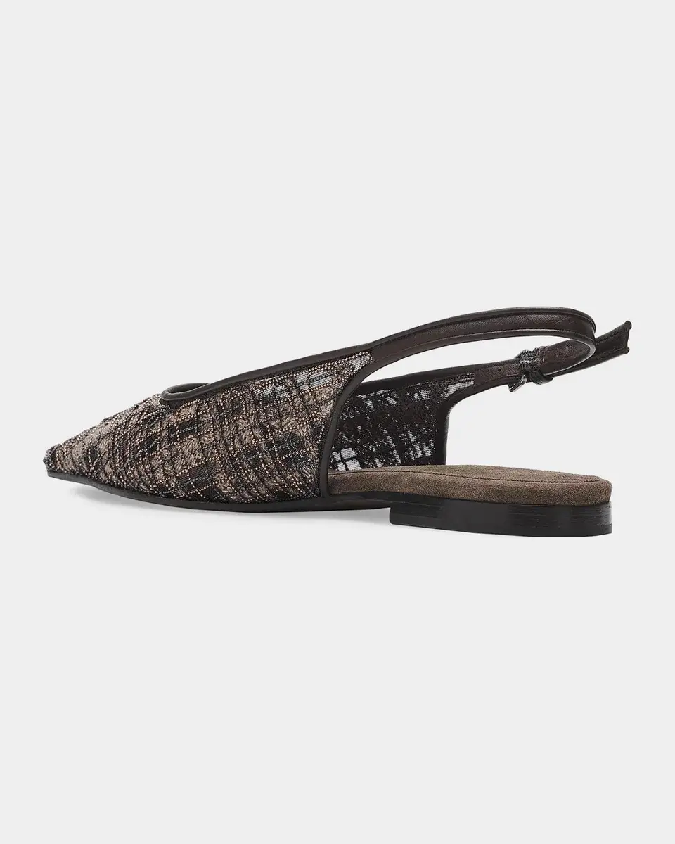 Brunello Cucinelli Monili Suede Check Slingback Flats | Thumbnail 2 Brunello Cucinelli Monili Suede Check Slingback Flats | Thumbnail 2