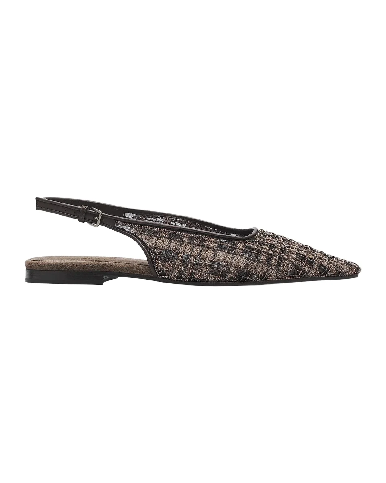 Monili Suede Check Slingback Flats Monili Suede Check Slingback Flats