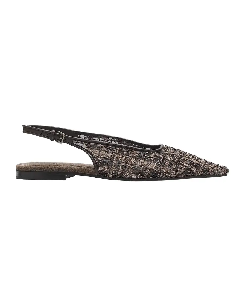 Monili Suede Check Slingback Flats Monili Suede Check Slingback Flats