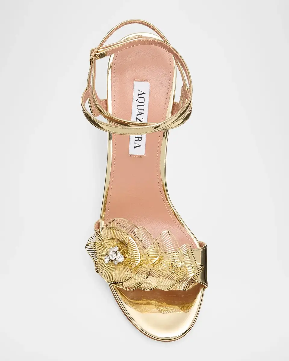 Aquazzura 85mm Flora Mystica Metallic Sandals | Thumbnail 6 Aquazzura 85mm Flora Mystica Metallic Sandals | Thumbnail 6