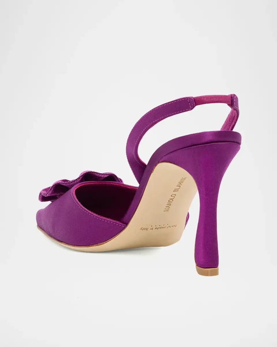 Manolo Blahnik 90mm Caulosli Satin Slingback Pumps | Thumbnail 2 Manolo Blahnik 90mm Caulosli Satin Slingback Pumps | Thumbnail 2