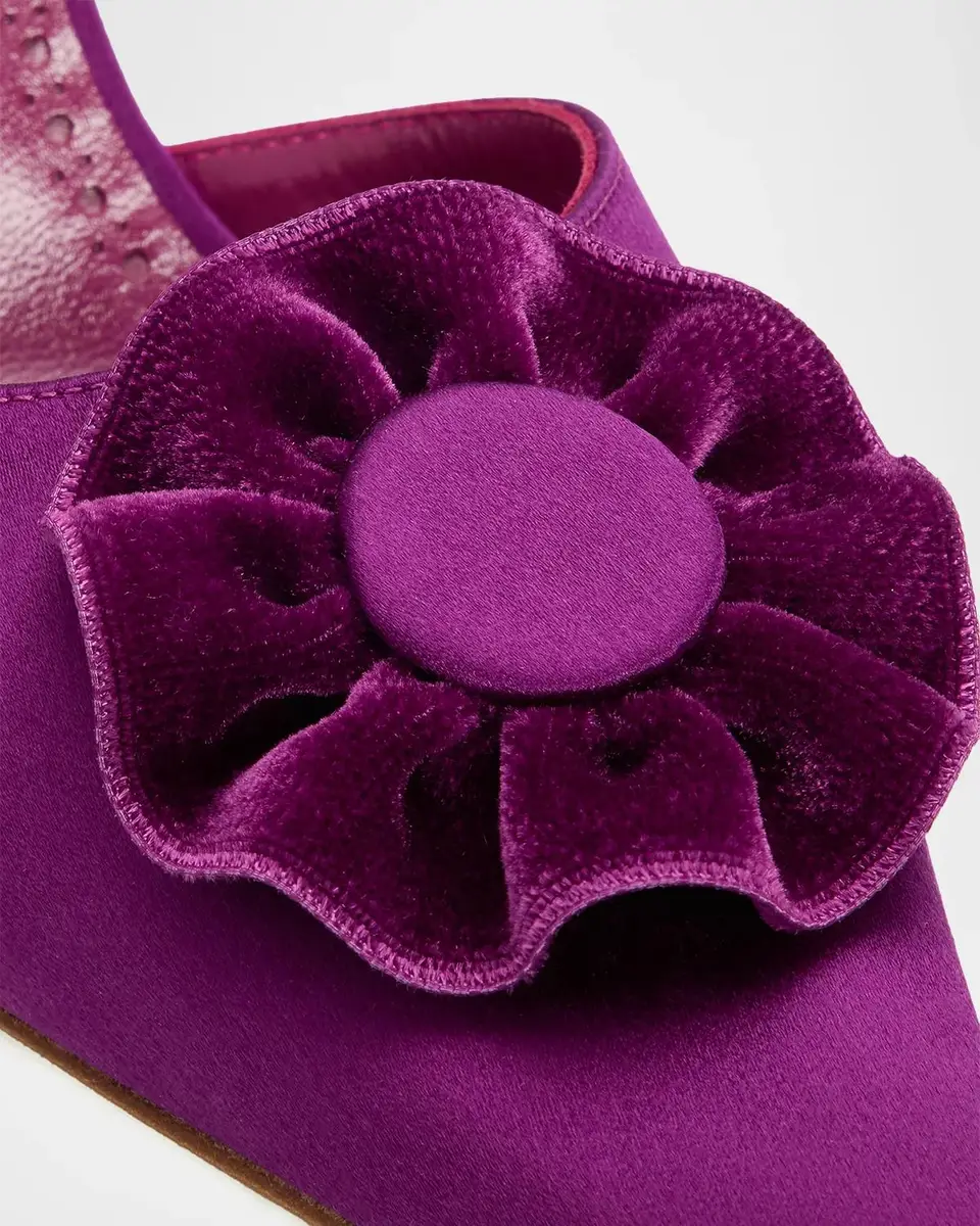 Manolo Blahnik 90mm Caulosli Satin Slingback Pumps | Thumbnail 3 Manolo Blahnik 90mm Caulosli Satin Slingback Pumps | Thumbnail 3