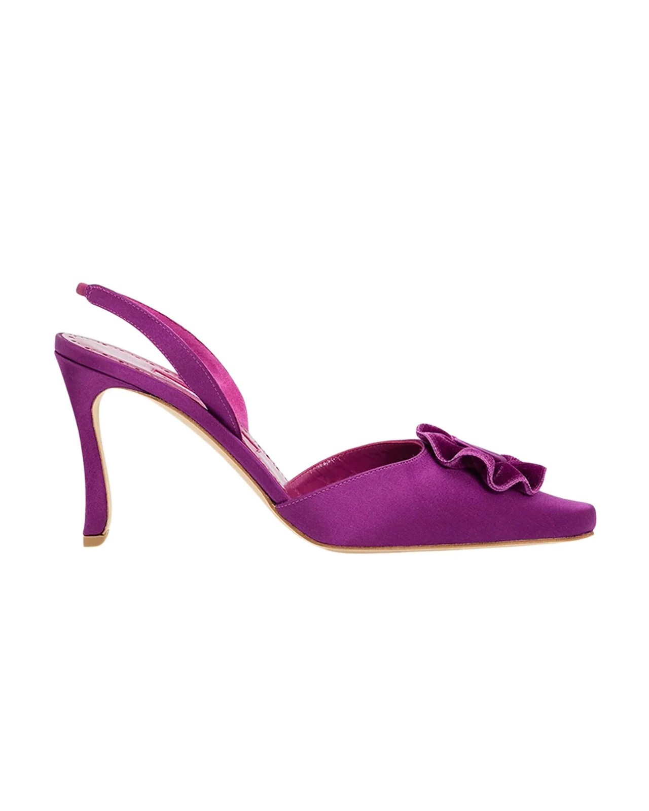 90mm Caulosli Satin Slingback Pumps 90mm Caulosli Satin Slingback Pumps
