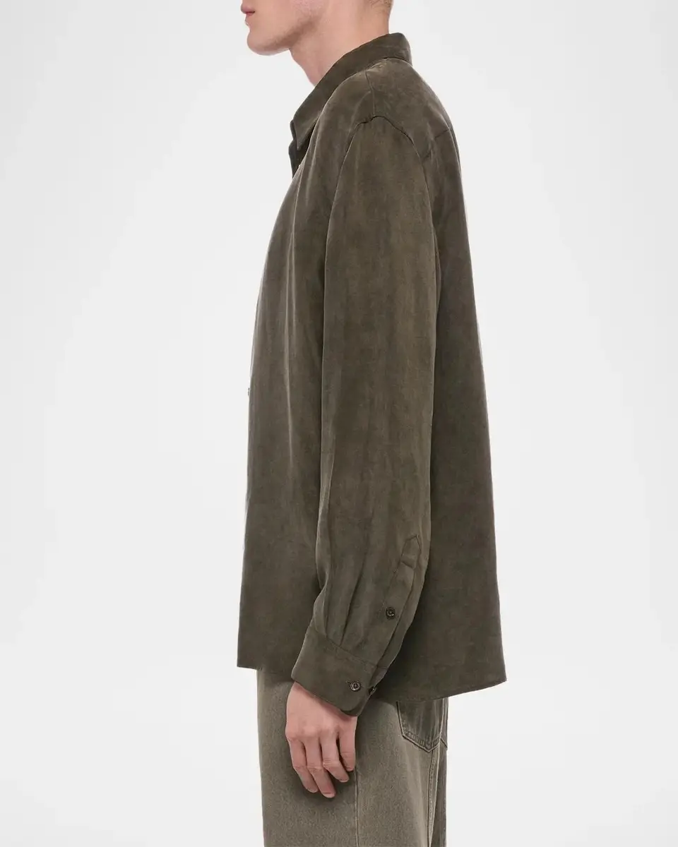 Helmut Lang Men's Fluid Lyocell and Viscose Button-Down Shirt | Thumbnail 6