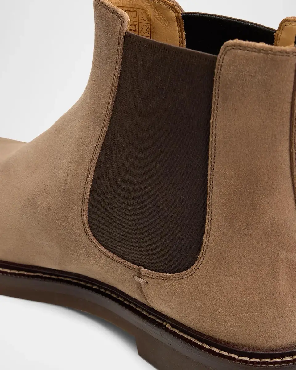 Brunello Cucinelli Men's Suede Rubber-Sole Chelsea Boots | Thumbnail 3 Brunello Cucinelli Men's Suede Rubber-Sole Chelsea Boots | Thumbnail 3