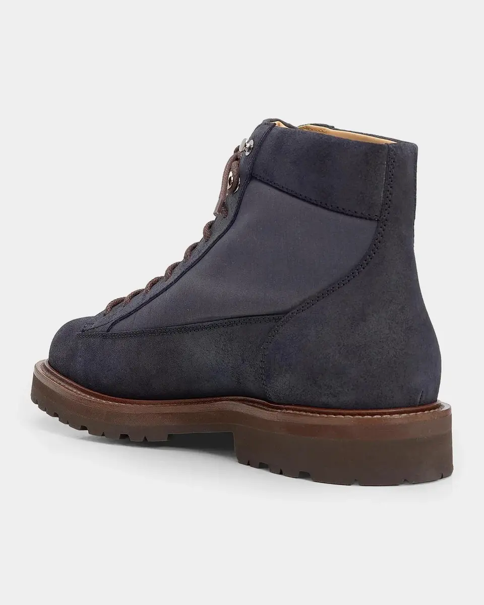 Brunello Cucinelli Men's Suede Lace-Up Ankle Boots | Thumbnail 2
