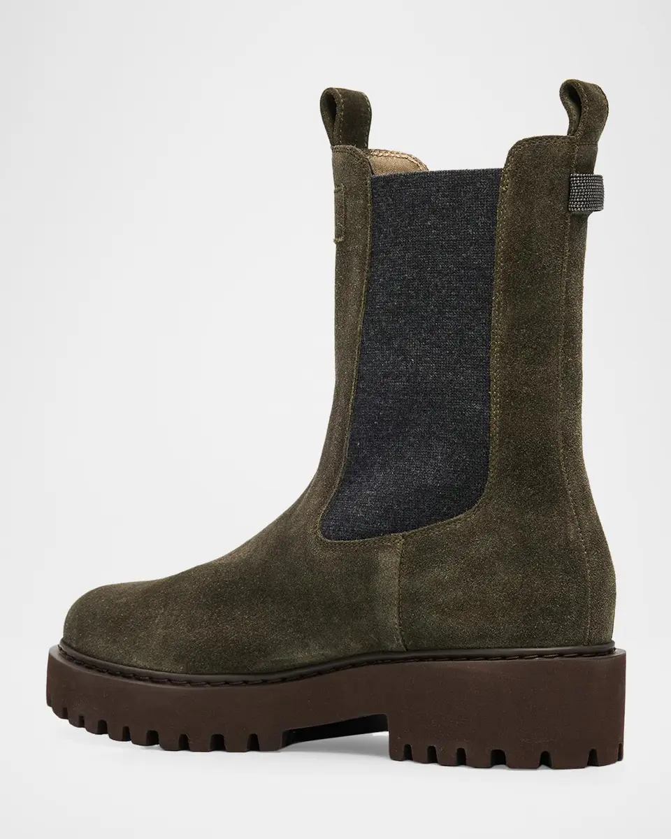 Brunello Cucinelli Suede Combat Boots | Thumbnail 4 Brunello Cucinelli Suede Combat Boots | Thumbnail 4