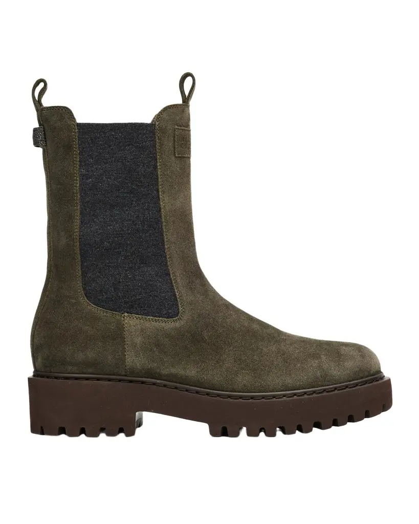 Brunello Cucinelli Suede Combat Boots