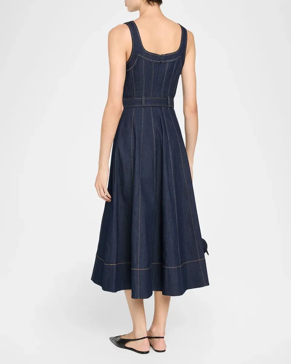 Cinq à Sept Cambree Belted Denim Midi Dress | Thumbnail 3 Cinq à Sept Cambree Belted Denim Midi Dress | Thumbnail 3