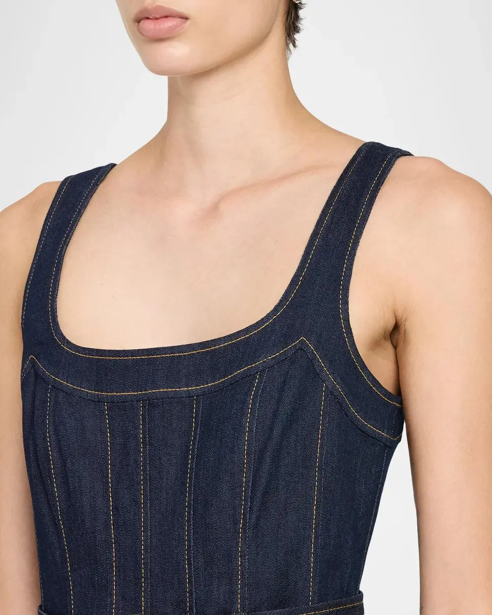Cinq à Sept Cambree Belted Denim Midi Dress | Thumbnail 5 Cinq à Sept Cambree Belted Denim Midi Dress | Thumbnail 5