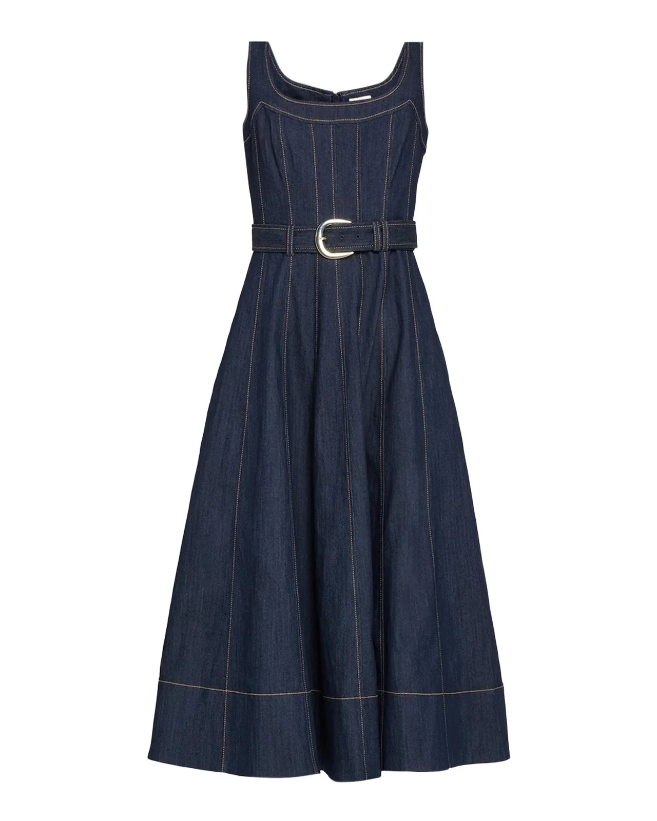 Cambree Belted Denim Midi Dress Cambree Belted Denim Midi Dress