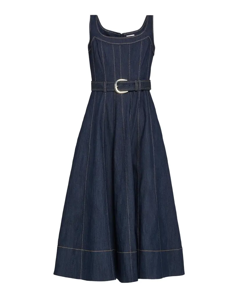 Cinq à Sept Cambree Belted Denim Midi Dress