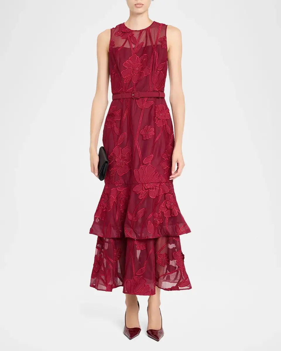 Milly Anna Grand Fleur Sleeveless Evening Dress | Thumbnail 2 Milly Anna Grand Fleur Sleeveless Evening Dress | Thumbnail 2