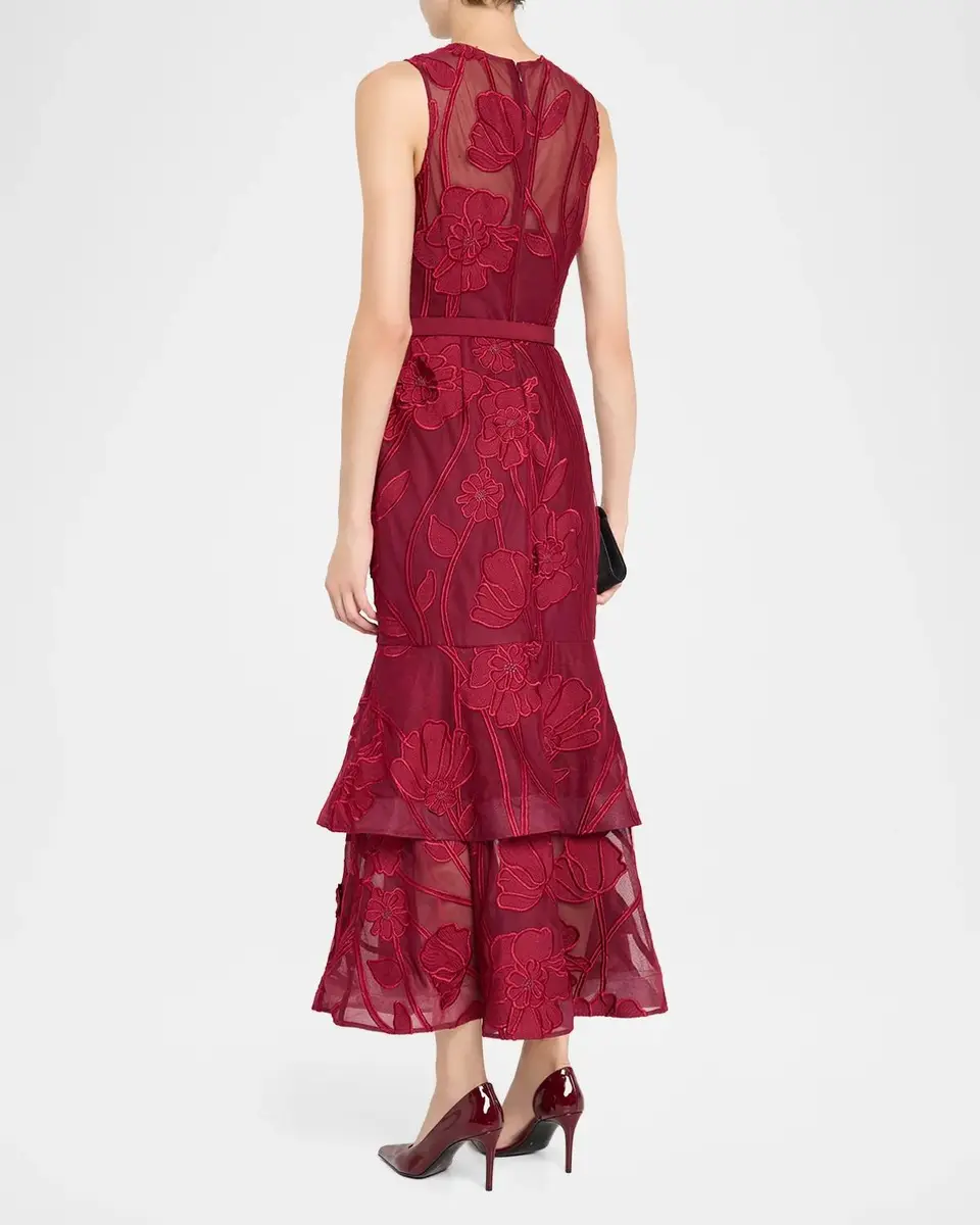 Milly Anna Grand Fleur Sleeveless Evening Dress | Thumbnail 3 Milly Anna Grand Fleur Sleeveless Evening Dress | Thumbnail 3