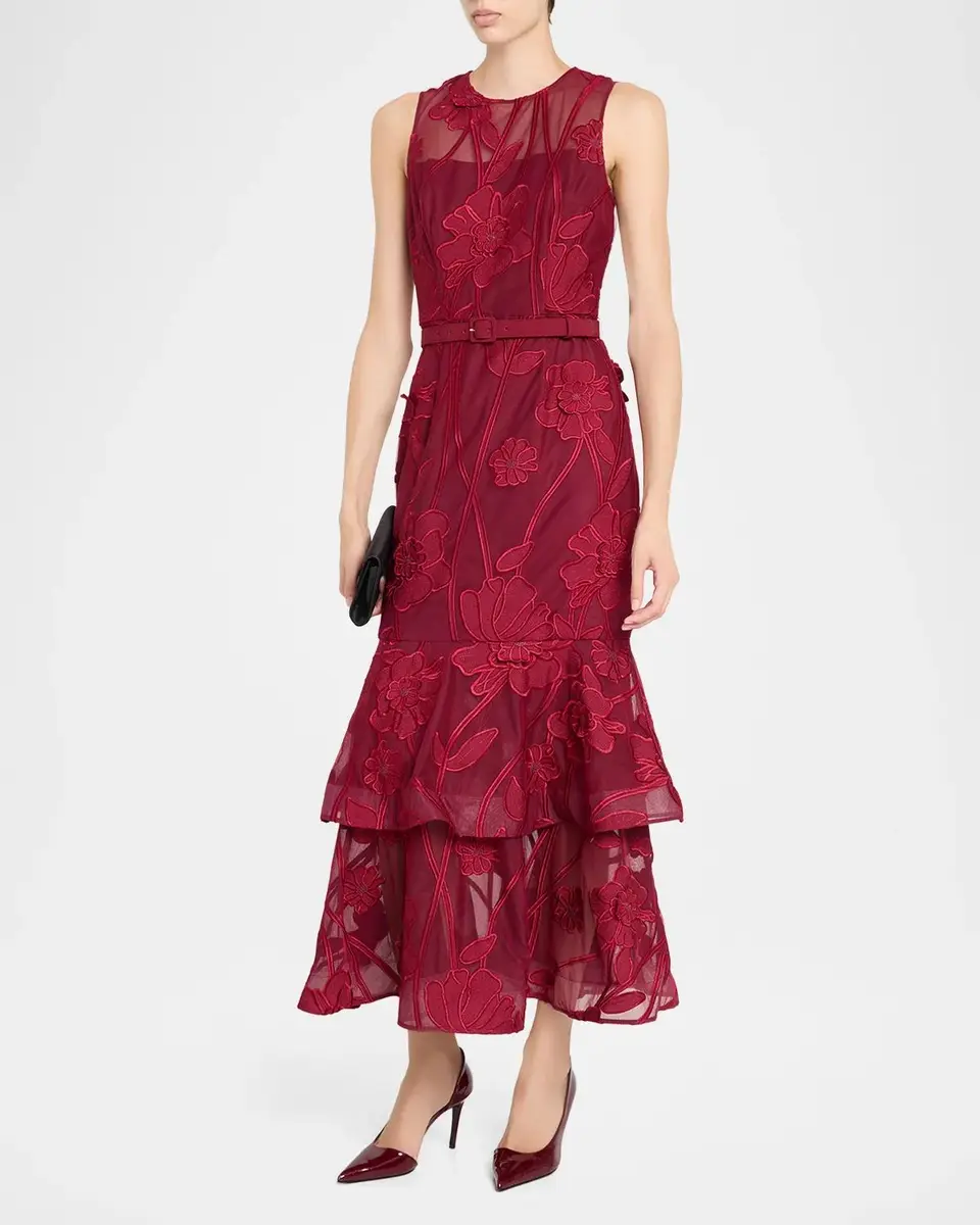 Milly Anna Grand Fleur Sleeveless Evening Dress | Thumbnail 4 Milly Anna Grand Fleur Sleeveless Evening Dress | Thumbnail 4