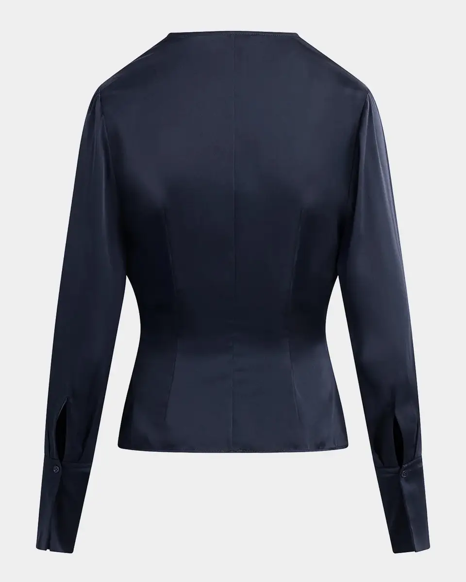 Favorite Daughter The Romance Satin Pleated Top | Thumbnail 5 Favorite Daughter The Romance Satin Pleated Top | Thumbnail 5