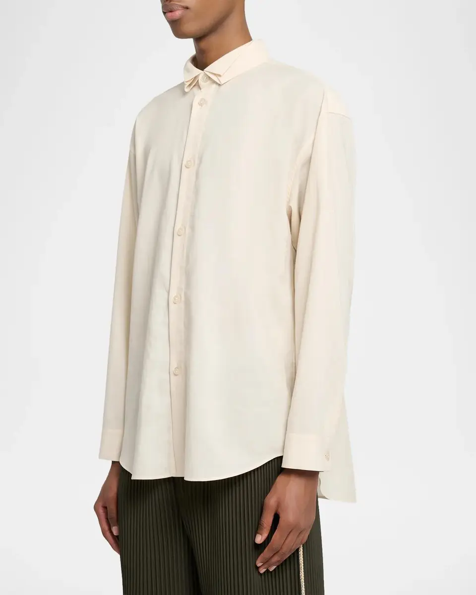 Homme Plissé Issey Miyake Men's Pleated-Collar Dress Shirt | Thumbnail 4 Homme Plissé Issey Miyake Men's Pleated-Collar Dress Shirt | Thumbnail 4