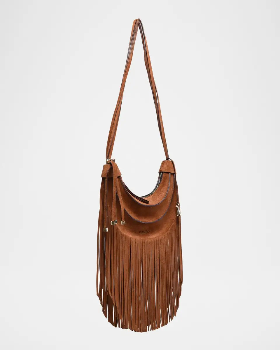 Farm Rio Fringed Suede Banana Hobo Bag | Thumbnail 2 Farm Rio Fringed Suede Banana Hobo Bag | Thumbnail 2