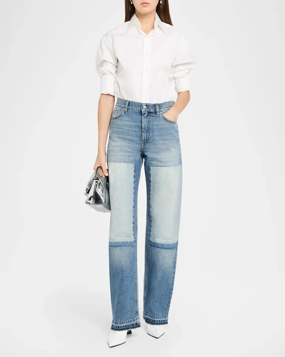 Stella McCartney Mid-Rise Patchwork Straight-Leg Jeans | Thumbnail 2