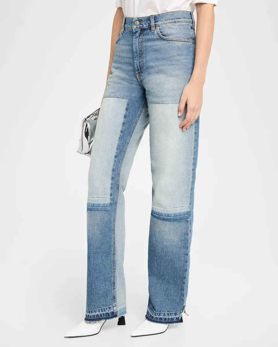 Stella McCartney Mid-Rise Patchwork Straight-Leg Jeans | Thumbnail 4
