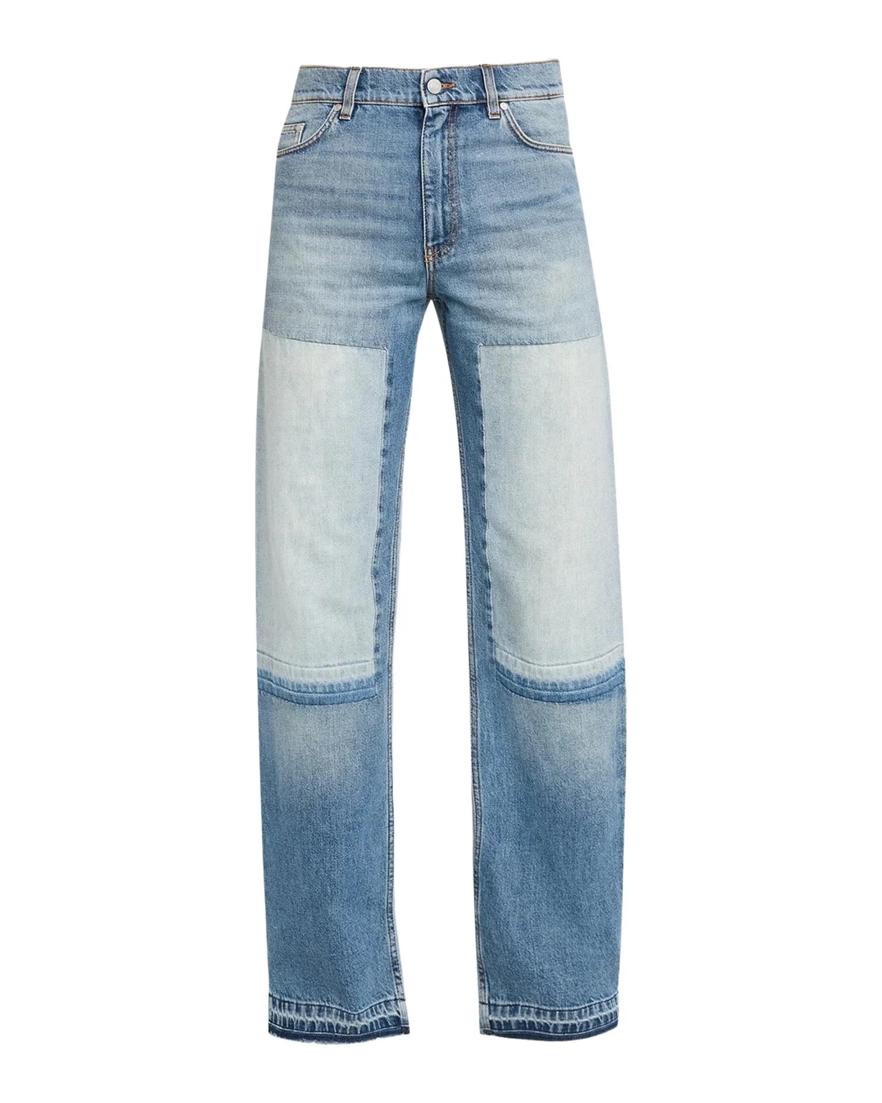 Stella McCartney Mid-Rise Patchwork Straight-Leg Jeans