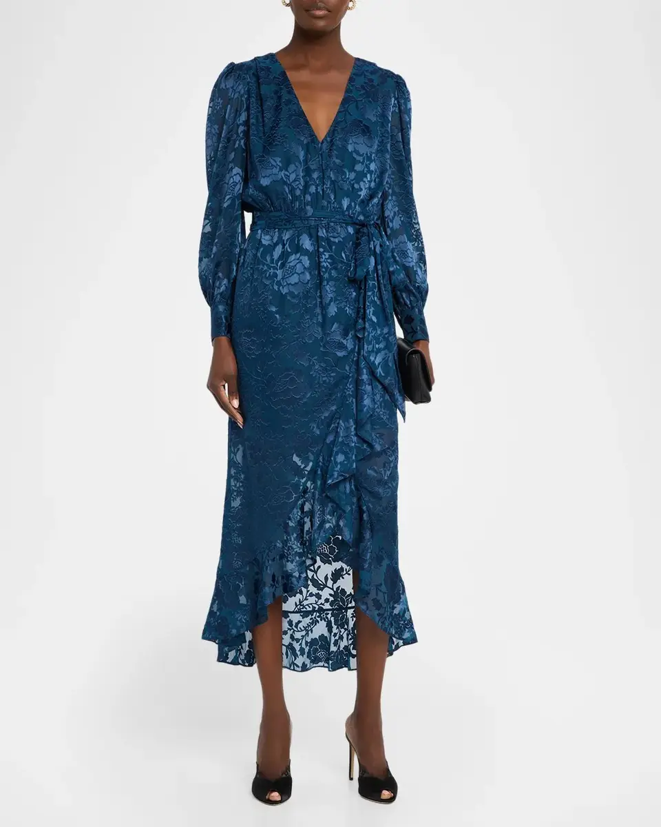 Generation Love Adelia Floral Jacquard Wrap Dress | Thumbnail 2