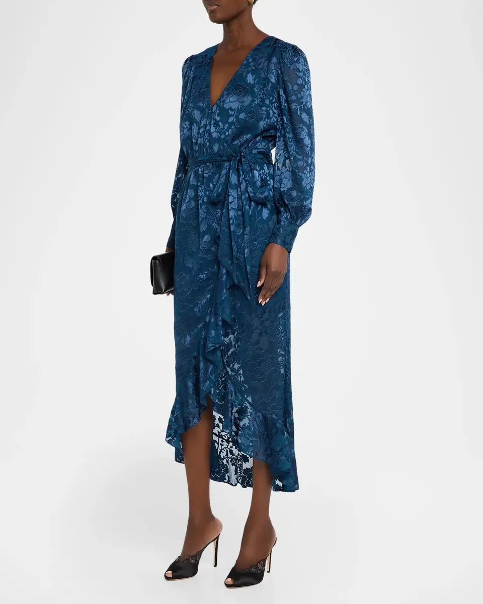 Generation Love Adelia Floral Jacquard Wrap Dress | Thumbnail 4
