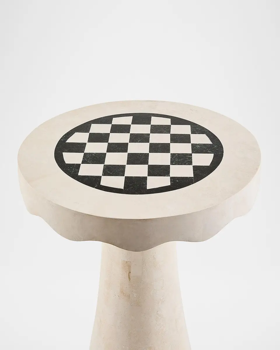 MacKenzie-Childs Courtly Check Scalloped Accent Table | Thumbnail 2