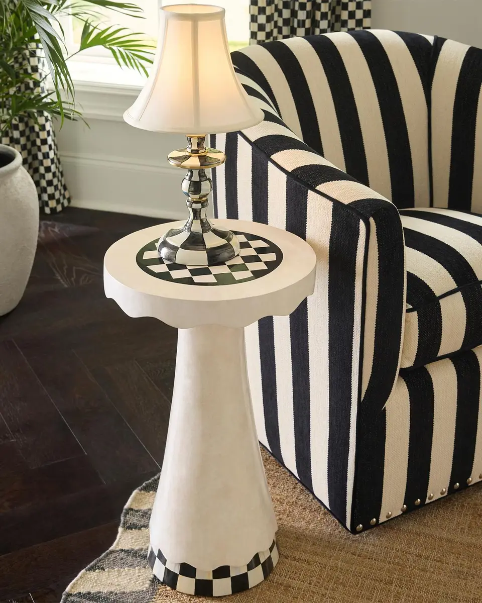 MacKenzie-Childs Courtly Check Scalloped Accent Table | Thumbnail 5