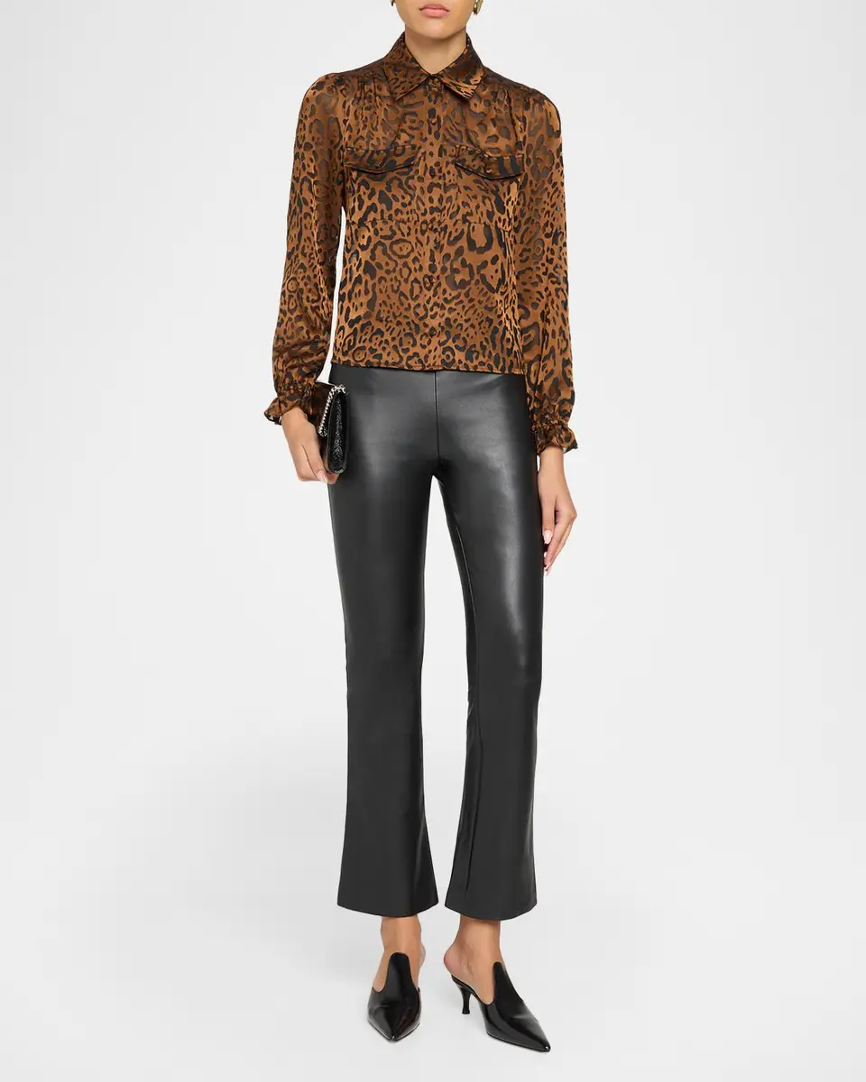 Generation Love Priya Leopard Georgette Shirt | Thumbnail 2 Generation Love Priya Leopard Georgette Shirt | Thumbnail 2