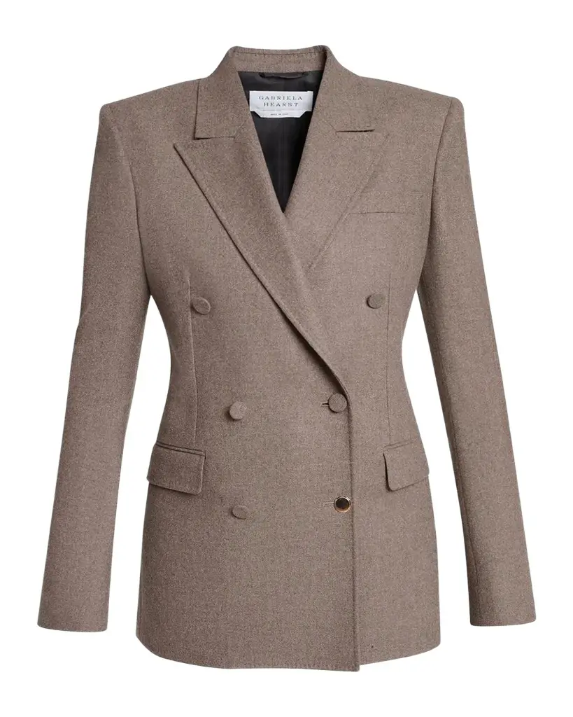 Gabriela Hearst Gavin Wool-Cashmere Flannel Double-Breasted Blazer Jacket | Image 1 Gabriela Hearst Gavin Wool-Cashmere Flannel Double-Breasted Blazer Jacket | Image 1