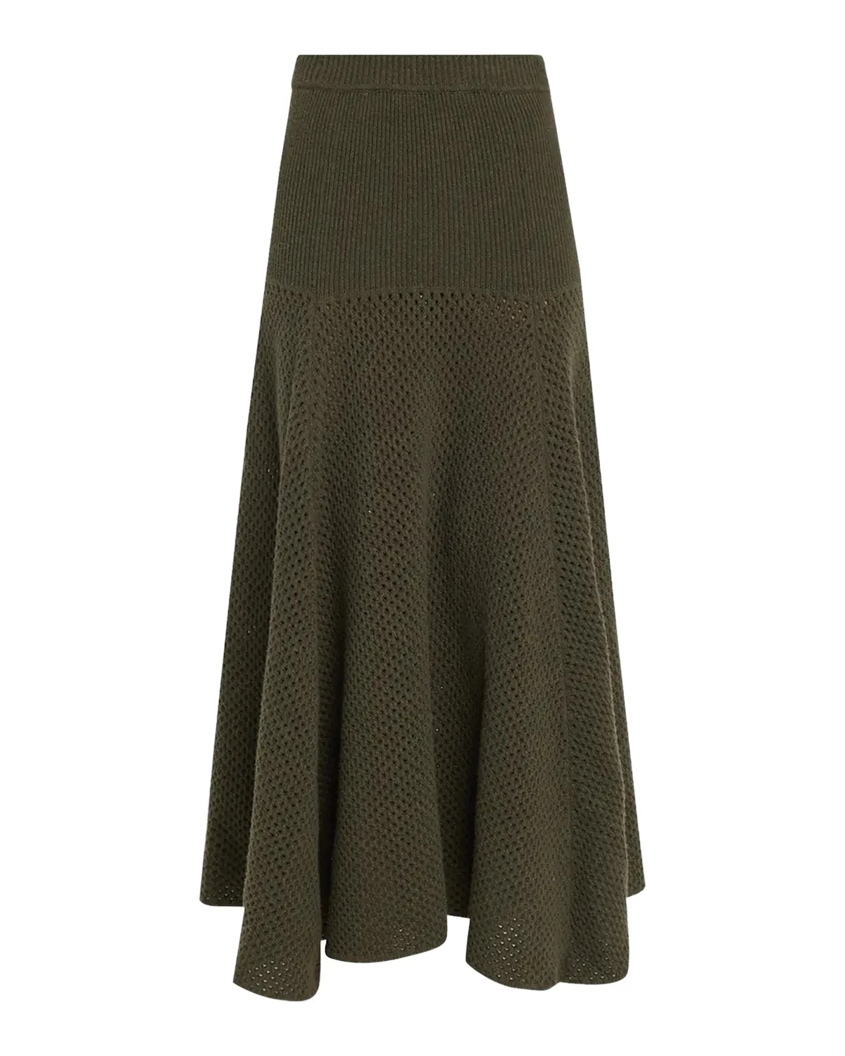 Lucia Wool Open Knit Midi Skirt
