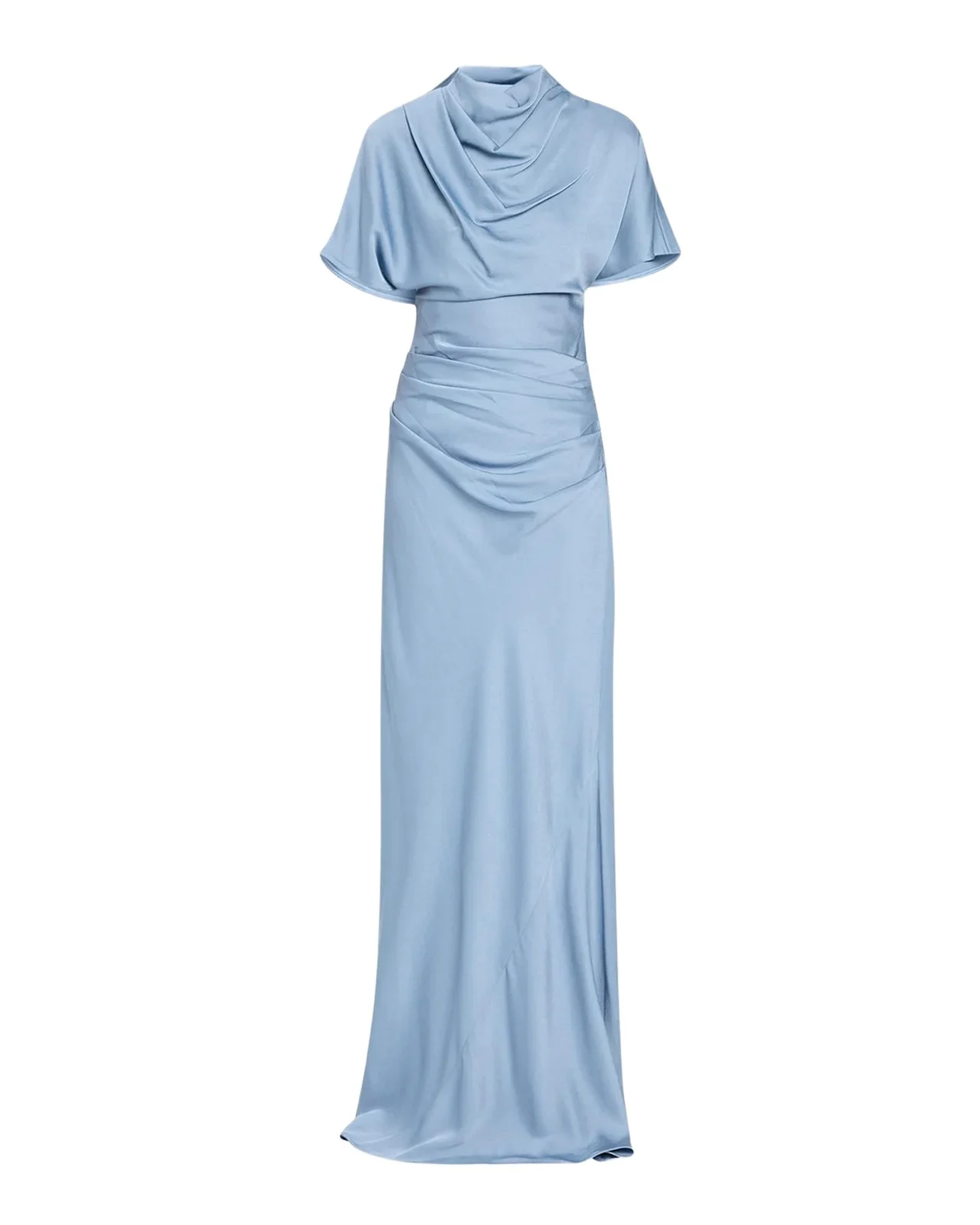Annibelis Draped Cape-Sleeve Satin Gown Annibelis Draped Cape-Sleeve Satin Gown