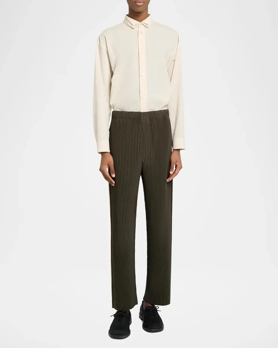 Homme Plissé Issey Miyake Men's Pleated Straight Leg Pull-On Pants | Thumbnail 2 Homme Plissé Issey Miyake Men's Pleated Straight Leg Pull-On Pants | Thumbnail 2